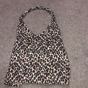 american eagle cheetah print halter top
